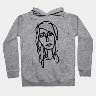 Hand Drawn Kind Girl Portrait Hoodie